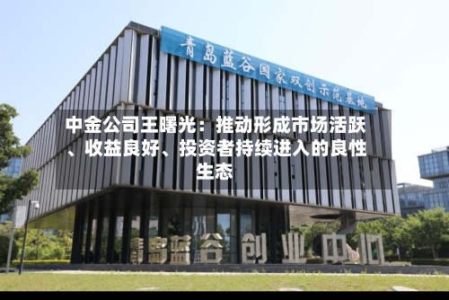 中金公司王曙光：推动形成市场活跃、收益良好、投资者持续进入的良性生态